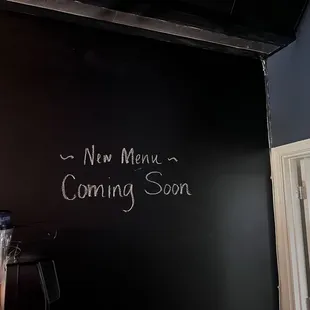 Can't wait for the wall chalkboard to show its menu