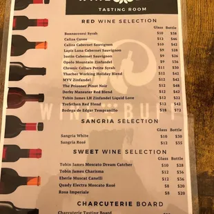Wine menu