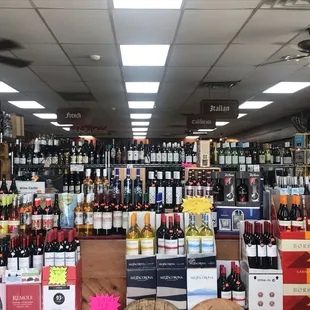bottles of wine in a wine shop