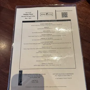 Brunch menu