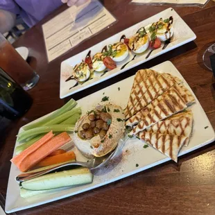 Hummus and killer deviled eggs