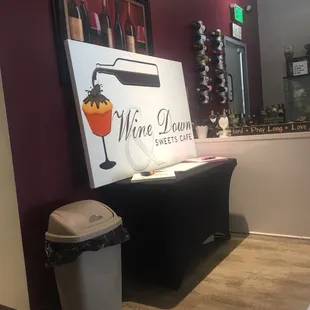 Cute sign and part of the counter