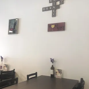 wall art and sitting area