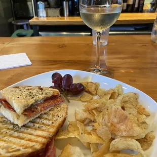 Italian panini and Pino Grigio