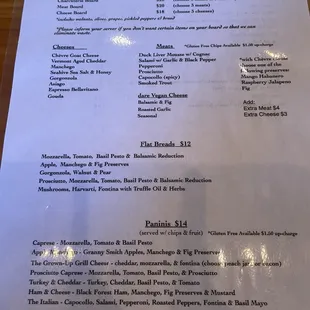 a menu on a table
