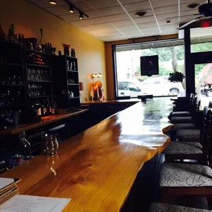 Fantastic selection of wines at the bar.