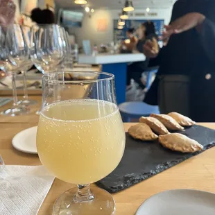 Yuzu Ginger (Non alcoholic beverage) and Corn Empanadas