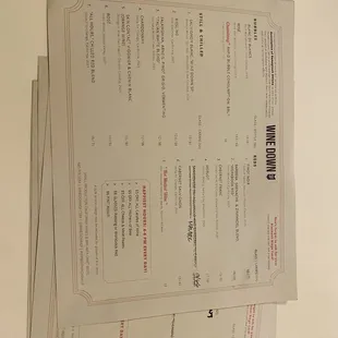 a menu for a restaurant