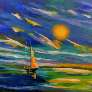 Instock: Evening Sail painted in Acrylic 16x20.
Also Available: digital file