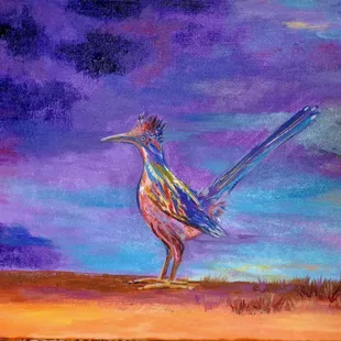 Instock: Roadrunner Acrylic design. This painting was hand painted and is now available in a digital file