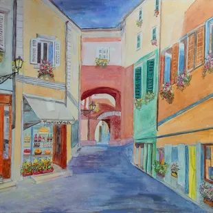 In stock: Beautiful Muggia Italy Watercolor Painting 12x16.
Also available : digital file