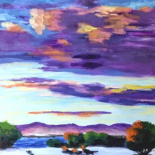 Instock: Acrylic on Canvas Painting  Southwestern Sky-16x20 
Also Available: Digital File