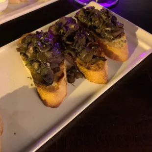 Delicious mushroom bruschetta