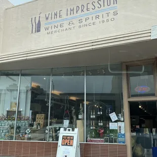 the front of a wine shop
