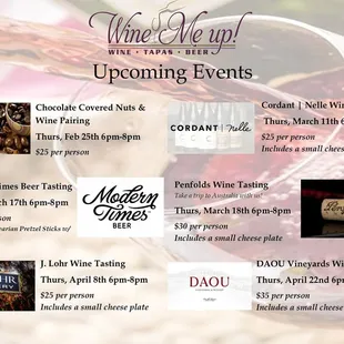 Upcoming tasting events!