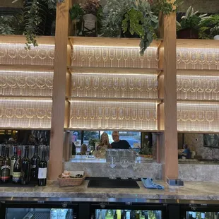 Wine glass wall and Dave Powers and I