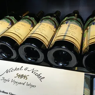 bottles of wine on display
