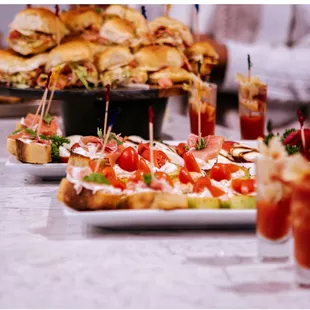 a variety of appetizers on a table
