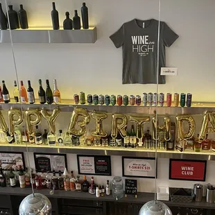 They even hung up a birthday sign for me in the downstairs bar!