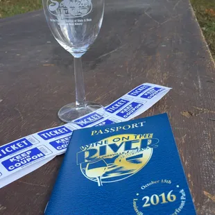 Tasting glass, tickets and passport -- 2016 Wine on the River!