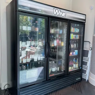 the inside of a wine cooler