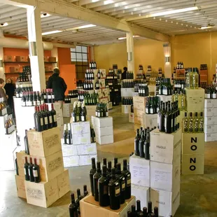 a large number of bottles of wine