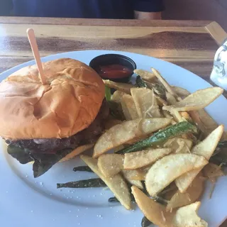 Wine Ranch Burger and fries