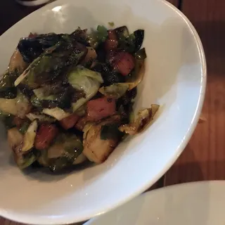 Pan Roasted Brussels Sprouts with Lardons