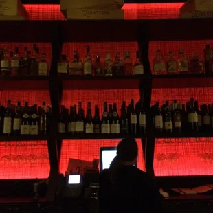 a woman working at a bar