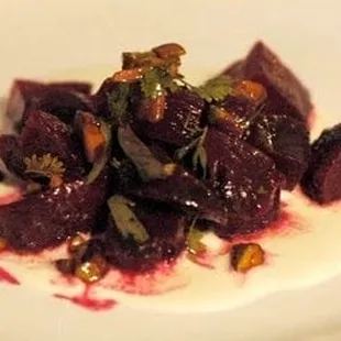 local beets with candied pistachios