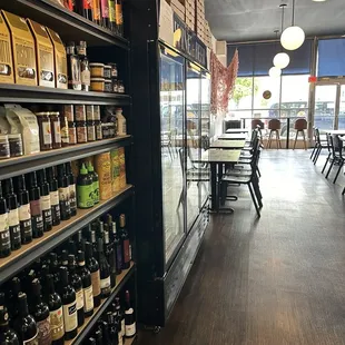 Seating and part of dry goods grocery selection