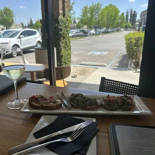 Bruschetta trio and Sancerre. Cozy interior!