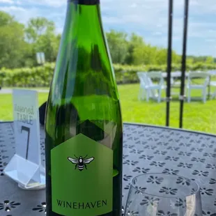 a glass of wine on a table