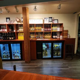 the bar and wine coolers