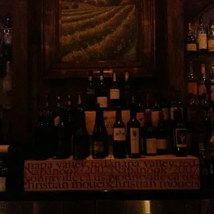 bottles of wine on a shelf