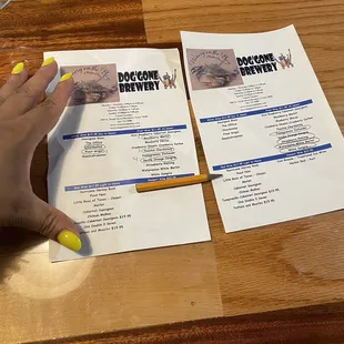 menu