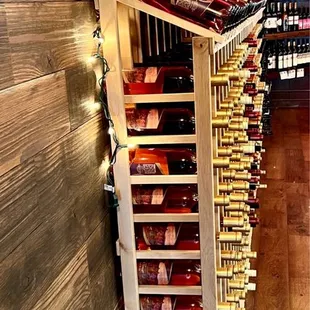 a wine rack in a wine shop
