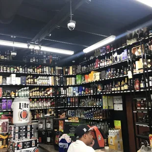 a variety of liquors