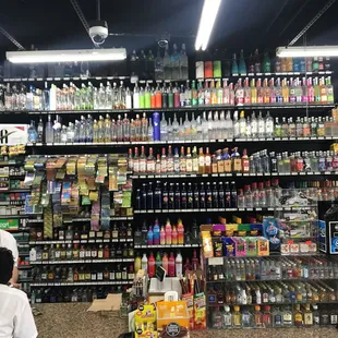 a variety of liquors
