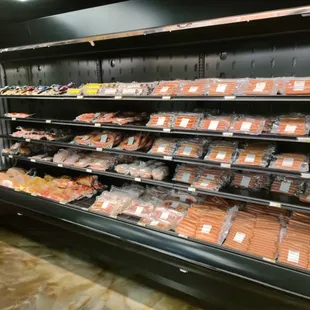 a display of meat products