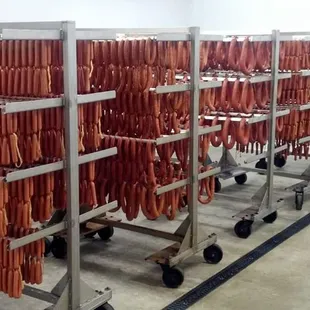 Homemade hotdogs, bologna, sausages