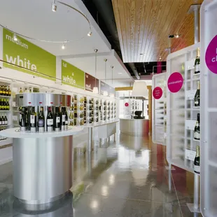 the inside of a wine store