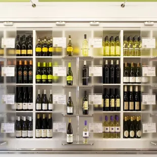 a display of bottles of wine