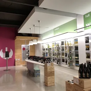 a wine store with a variety of bottles