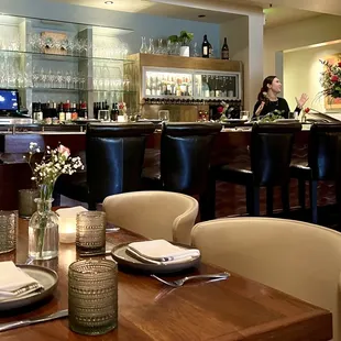 Bar area is towards the back of the restaurant.