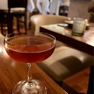 Forgive and Fernet. Bourbon with chocolate notes and a little zest. It's bittersweet with a kick.