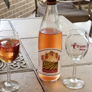 Delicious wine on the beautiful patio