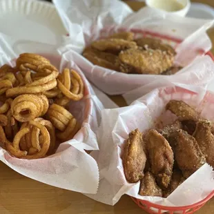 Curly Fries and Old Bay Butter Garlic