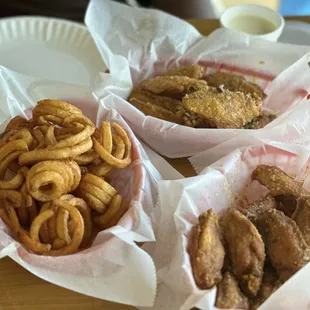 Curly Fries and Old Bay Butter Garlic