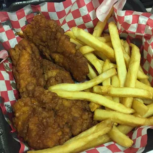 Pretty much the Tyson chicken strips you can get at a grocery store